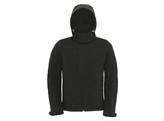 JAS B C SOFTSHELL HOODED ZWART M